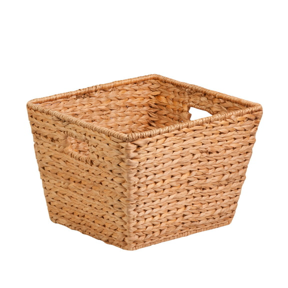 Honey-Can-Do Natural Water Hyacinth Large Storage Basket with Cut-out Handles