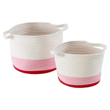 Honey-Can-Do - Nesting Cotton Rope Storage Basket Set Ombré - White