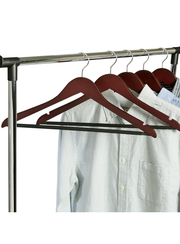 Honey-Can-Do Non-Slip Wood Suit Clothes Hangers with Swivel Hook, Cherry Finish, 24-Pack