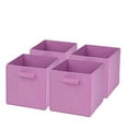 thumbnail image 1 of Honey-Can-Do Non-Woven Foldable Cubes, 11 7/16"H x 10 5/8"W x 10 5/8"D, Pink, Pack Of 4, 1 of 2