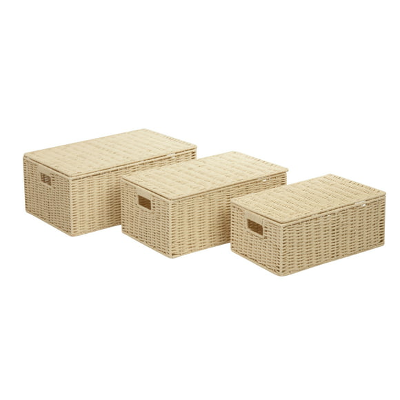 Honey-Can-Do Paper Rope Cord Basket Set of 3, Natural