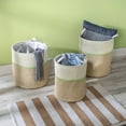 thumbnail image 1 of Honey-Can-Do Paper Straw Set of 3 Nesting Storage Baskets with Handles, Natural/Green, 1 of 8