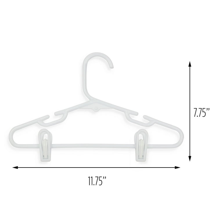 Honey-Can-Do White Kids' Hangers With Clips, 18-Pack