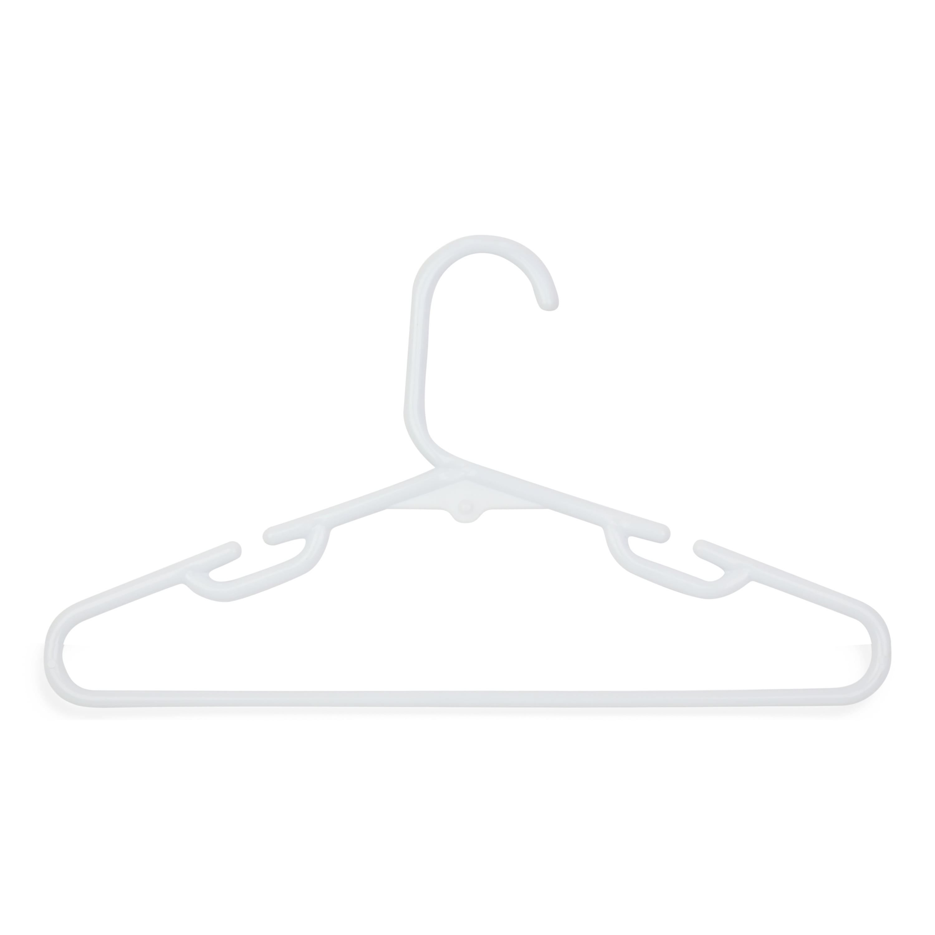 ZenStyle 100 Pack Standard Size White Plastic Hangers for Clothes  Lightweight Space Saving Tubular Clothing Hangers (White)
