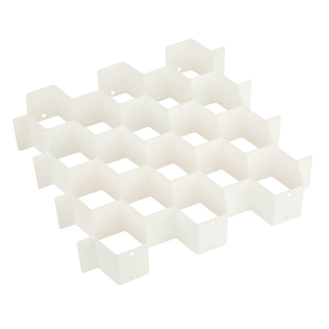 Honey-Can-Do Plastic Modular 32-Compartment Drawer Organizer for Clothes, White