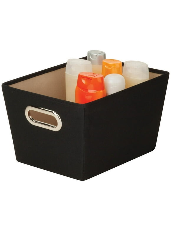 Honey-Can-Do Polyester Storage Bin with Handles, Black