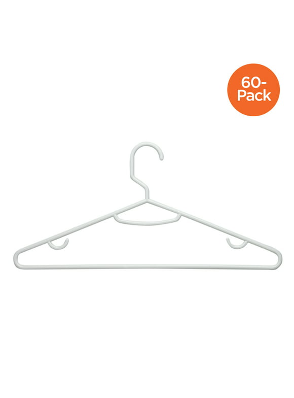 Honey-Can-Do Recycled Plastic Petite Clothing Hangers, 60 Pack, White