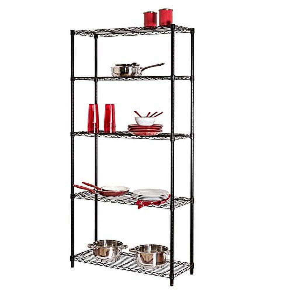 HoneyCanDo SHF01442 Storage Shelving, 5Tier, Black