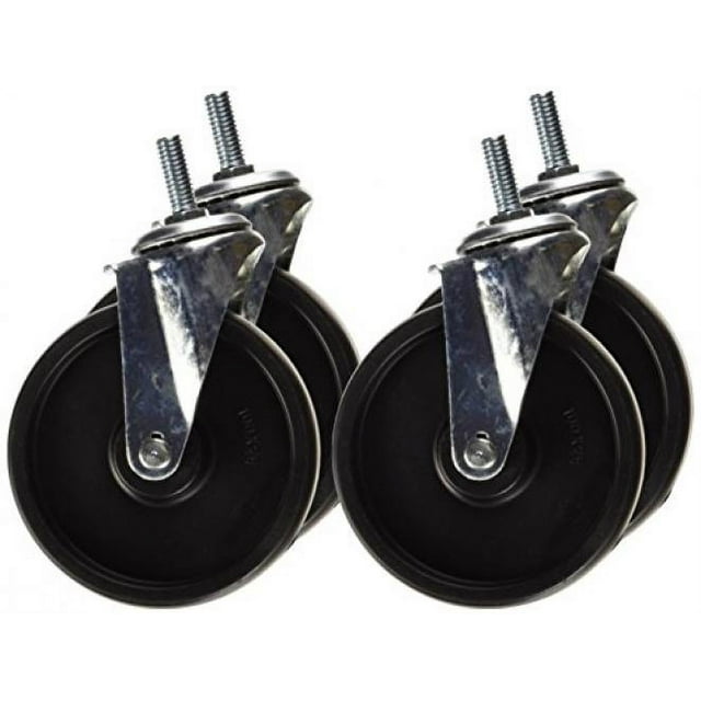 HoneyCanDo SHF01939 Set of Four Casters, Black, 4Inch