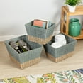 thumbnail image 1 of Honey-Can-Do Seagrass Set of 3 Square Nesting Storage Baskets, Natural and Gray, 1 of 7