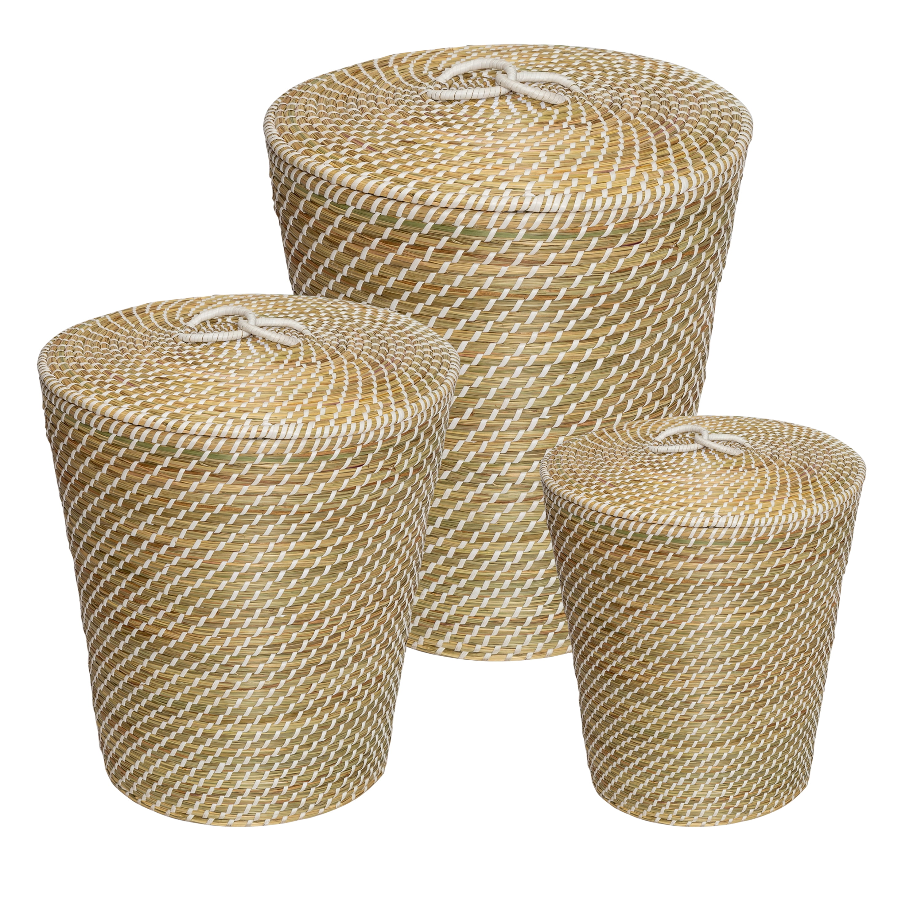 Honey Can Do Set of 3 Nesting Seagrass Snake Charmer's Baskets, Natural