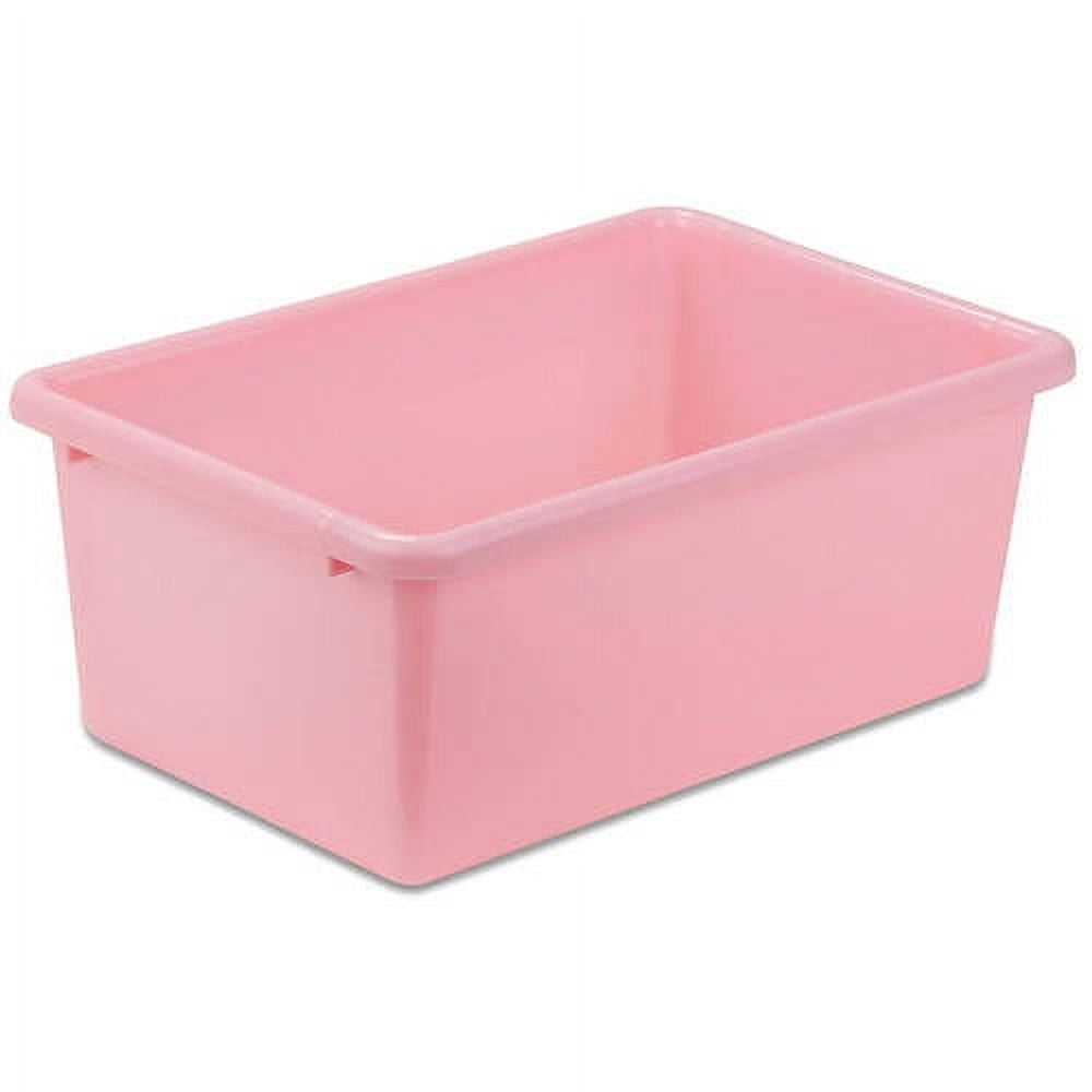Small Light Pink Stackable Plastic Storage Bin