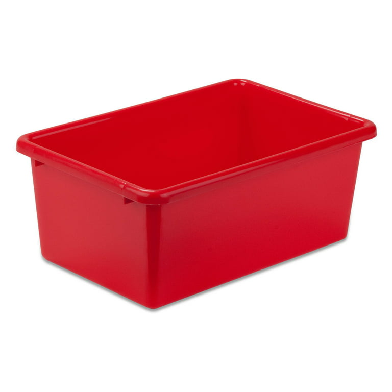 Honey Can Do Small Plastic Bin, Red 