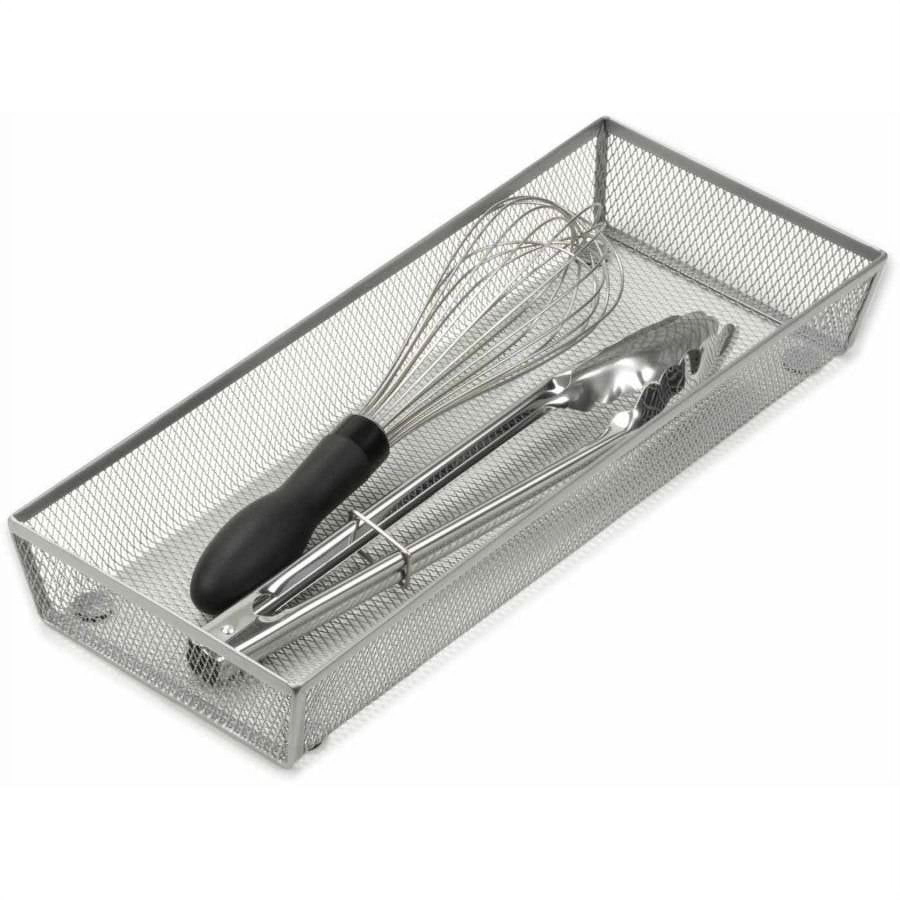 Honey-Can-Do Stainless Steel and Mesh Kitchen Drawer Organizer, Silver ...