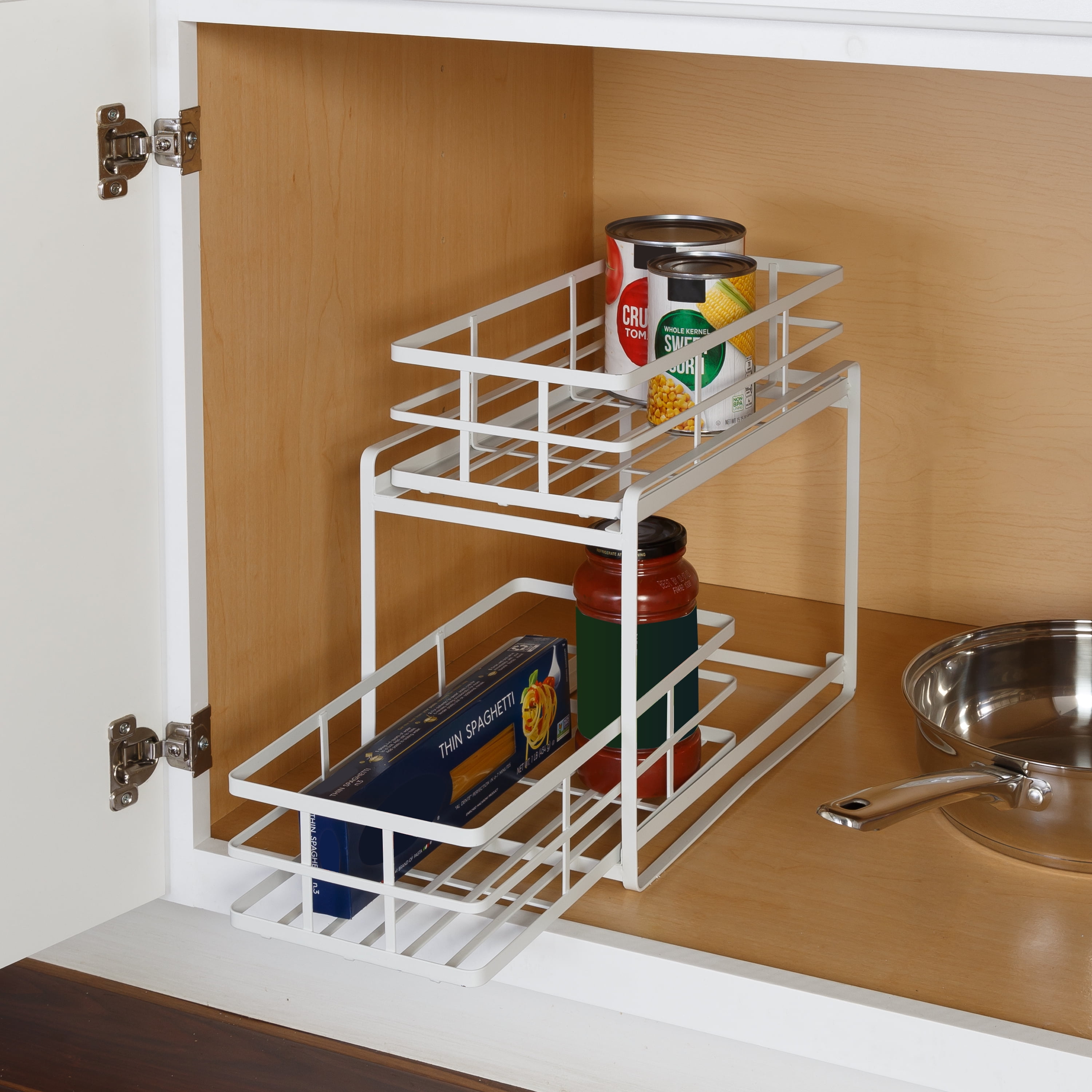OCG Pull Out Drawers for Cabinets 14 W x 21 D, Cabinet Drawers Slide Out,  Pull Out Cabinet Organizer for Base Cabinet Organization in Kitchen