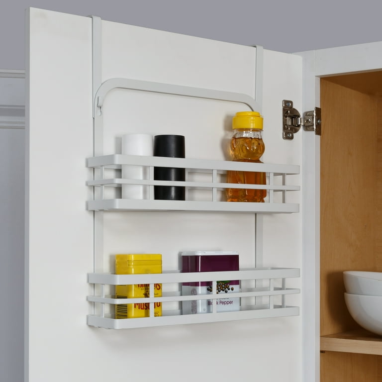 Honey Can Do White 2-Tier Metal Bathroom Counter Organizer Shelf