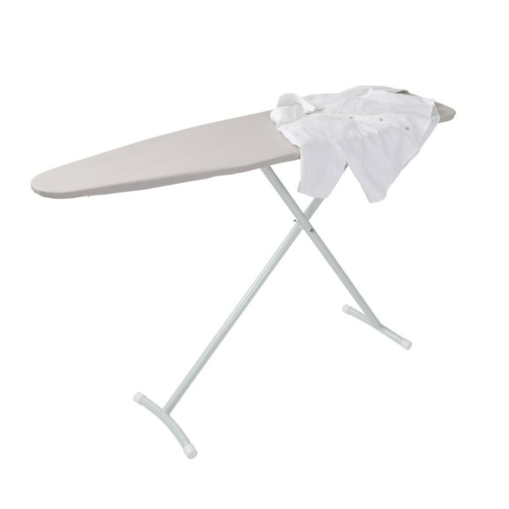 Honey-Can-Do Steel 52.7" W T-Leg Adjustable Ironing Board with Heat-Resistant Cover, Gray/White