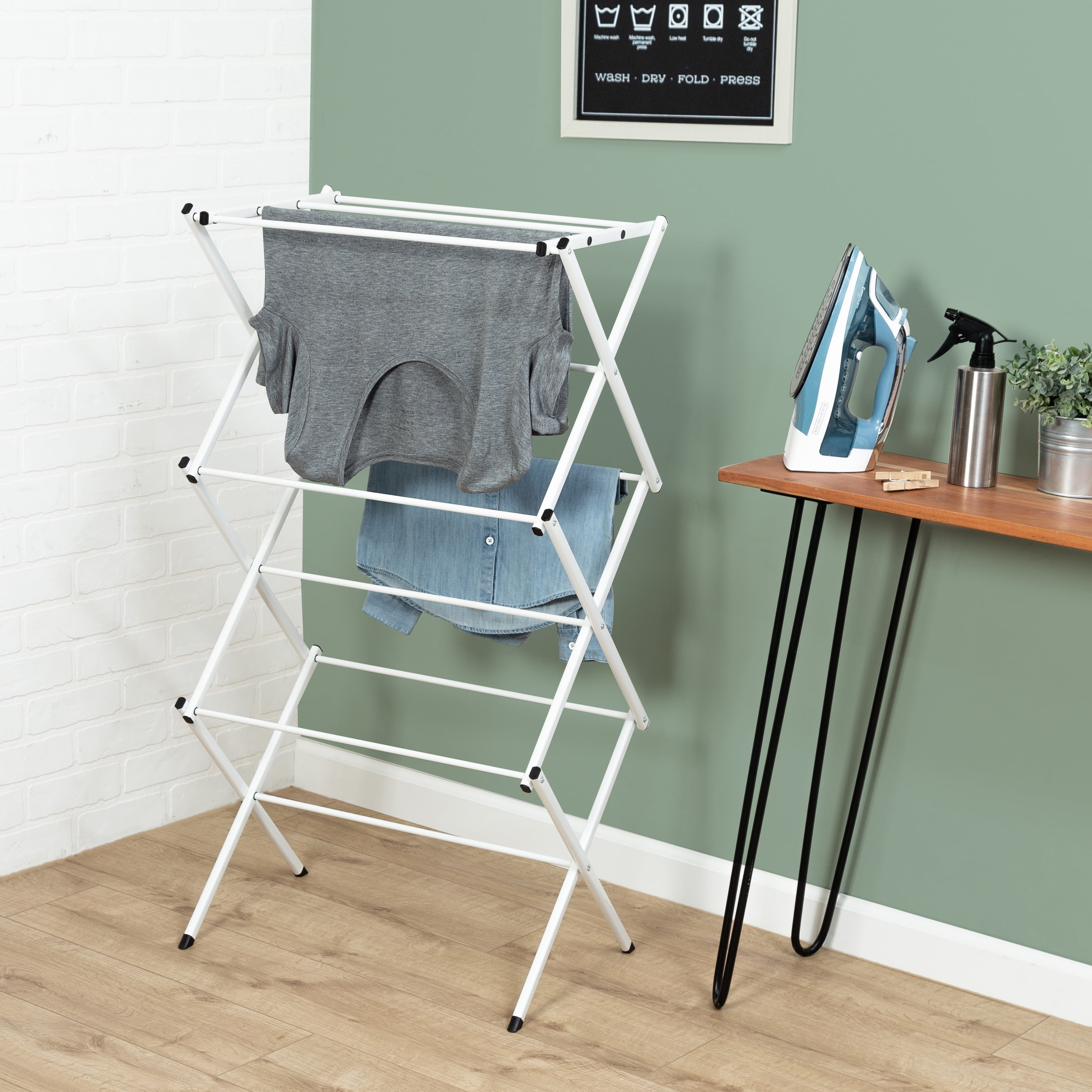 Honey-Can-Do Steel Compact Collapsible Clothes Drying Rack, White ...