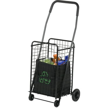 Honey Can Do Steel Folding 4-Wheel Utility Rolling Cart, Multiple Colors