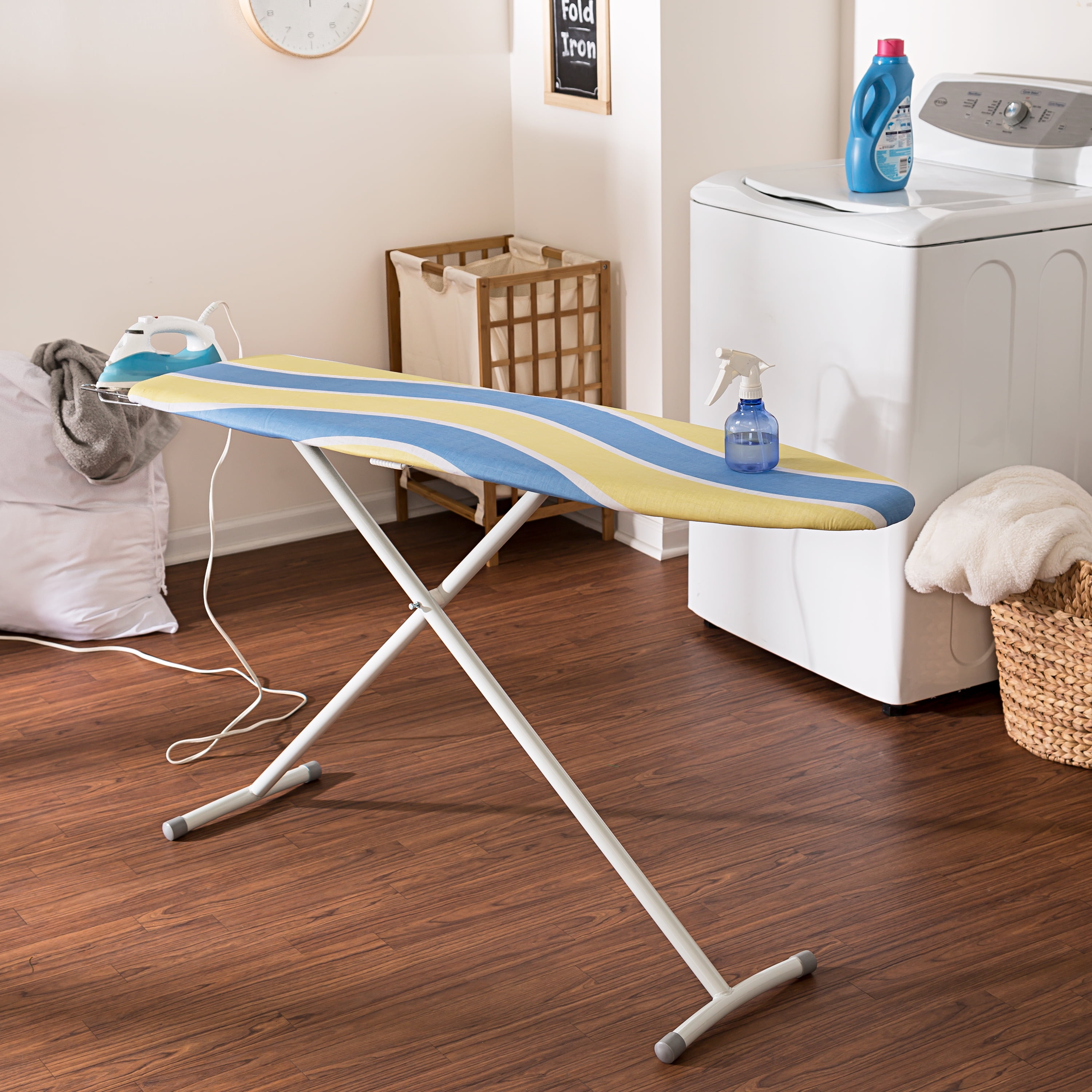 Multi/Silver Folding Ironing Board with Rest and Shelf
