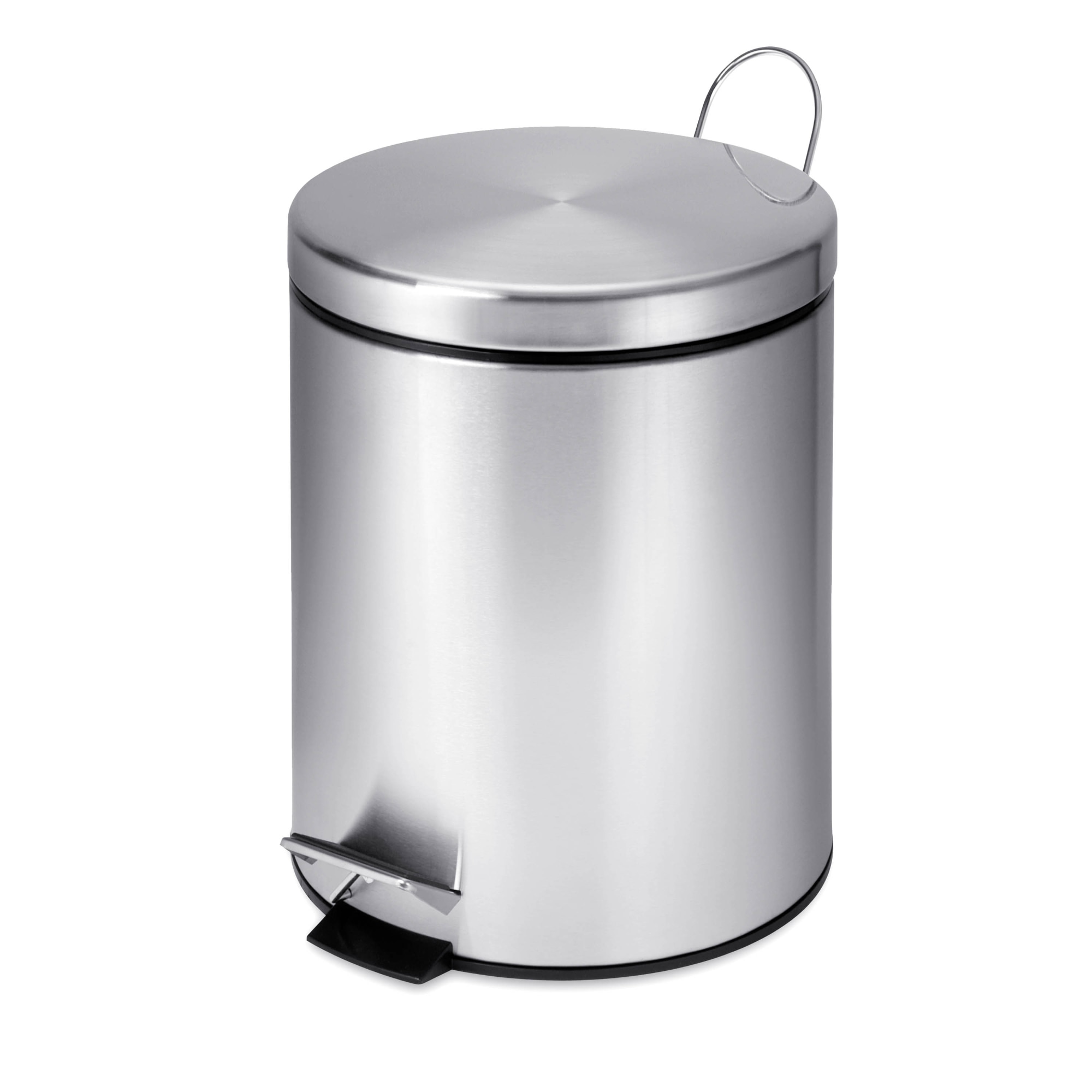 Honey-Can-Do Trs-01449 5 Liter Round Stainless Steel Step Trash Can - Stainless Steel - image 1 of 7