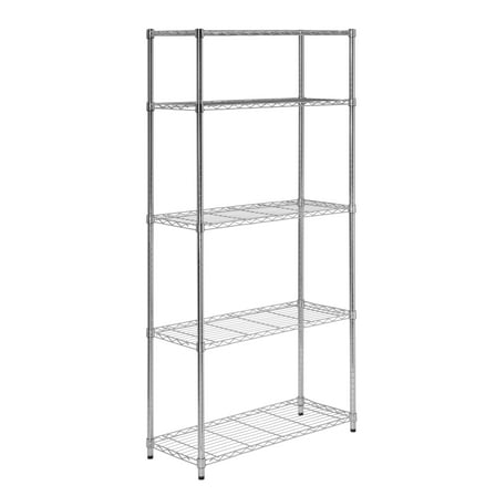 Honey Can Do Urban 5--Shelf Adjustable Steel Storage Shelving Unit, Chrome