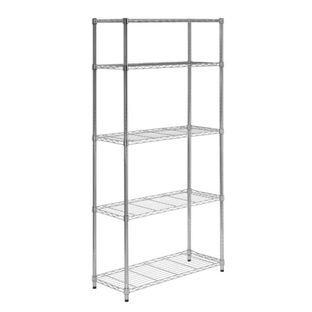 Honey Can Do Urban 5--Shelf Adjustable Steel Storage Shelving Unit, Chrome