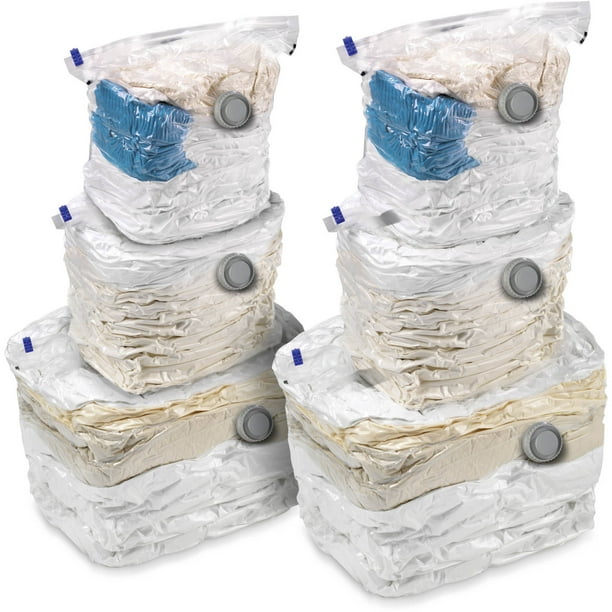 Honey Can Do Vacuum Storage Bags, Clear (2 Sets of 3)