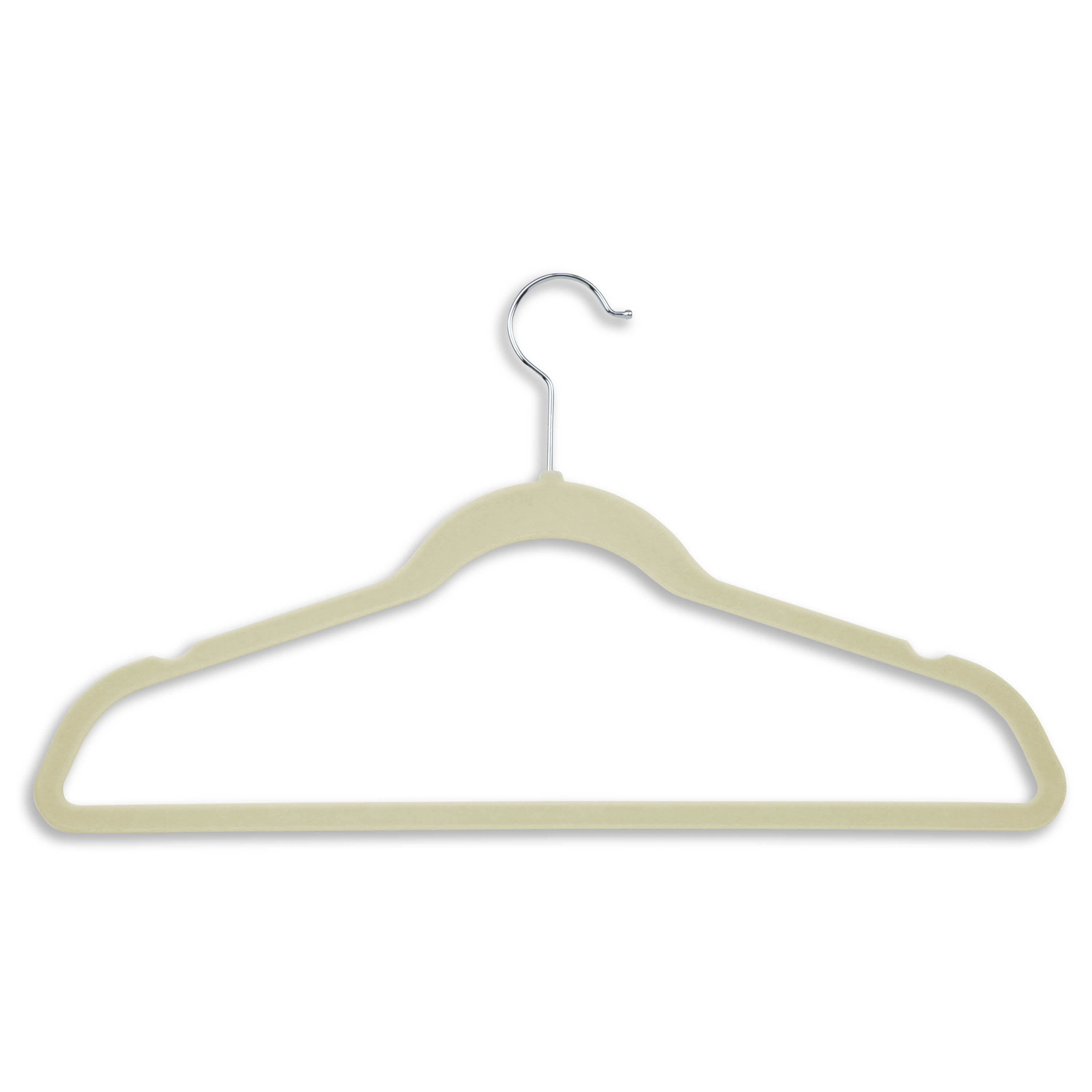 Ivory Velvet Non-Slip Slim Suit Hangers, Pack of 50