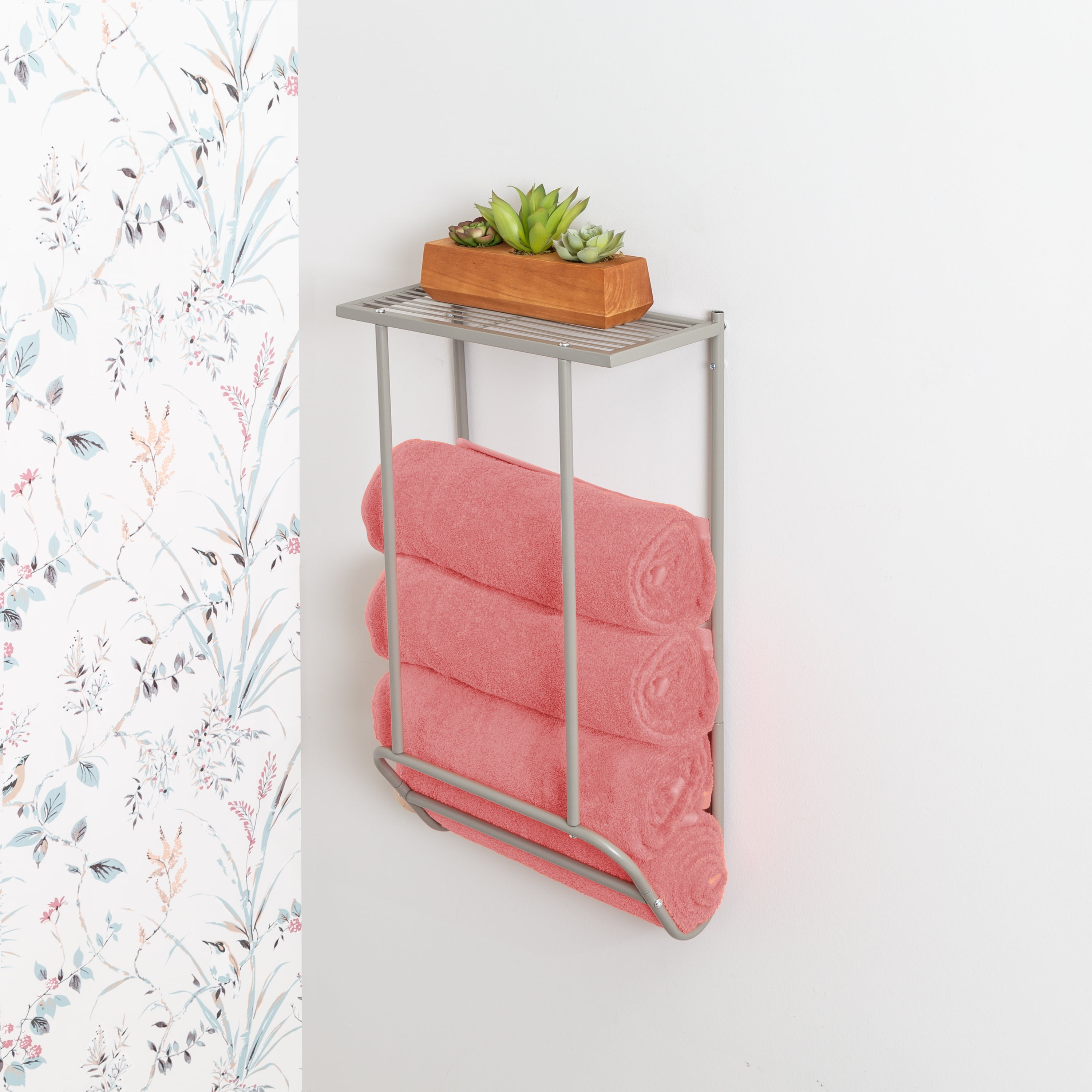 Wall mounted towel rack brushed nickel sale