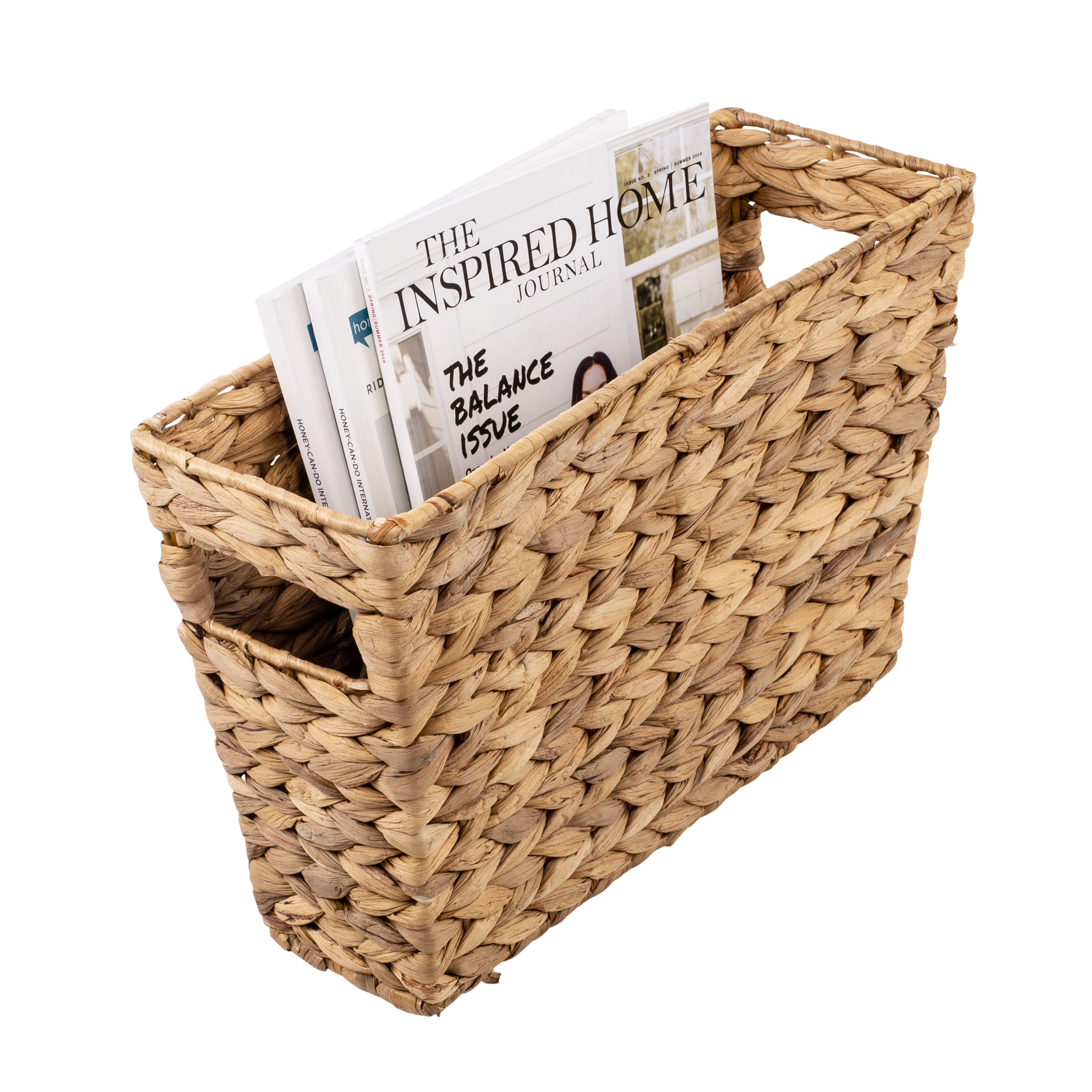 StorageWorks Large Water Hyacinth Baskets For Organizing, Wicker Basket With Lid For Shelves, Storage Basket With Lid And Built-in Handles, 1 Pack