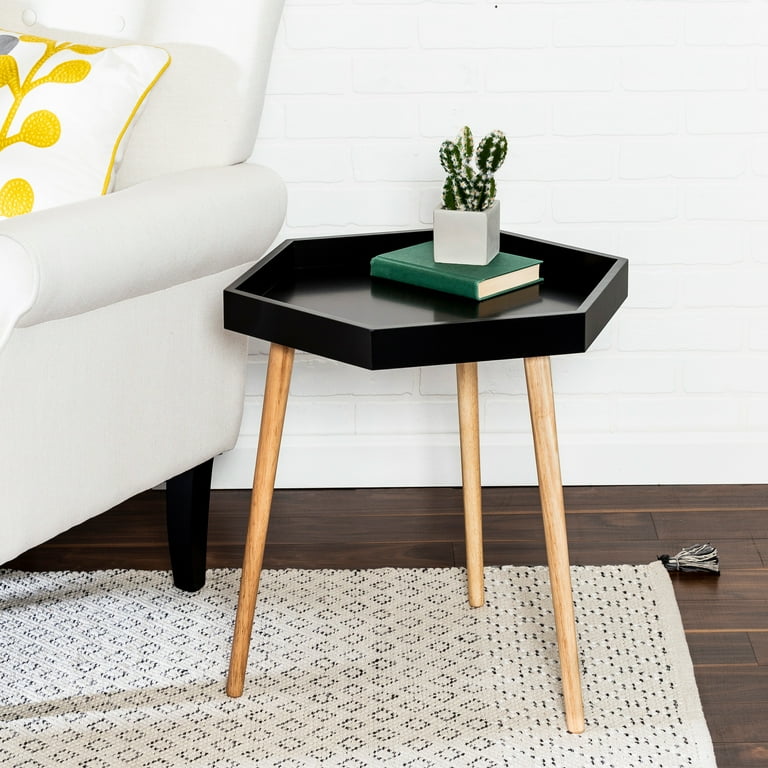 Black hexagon side table discount