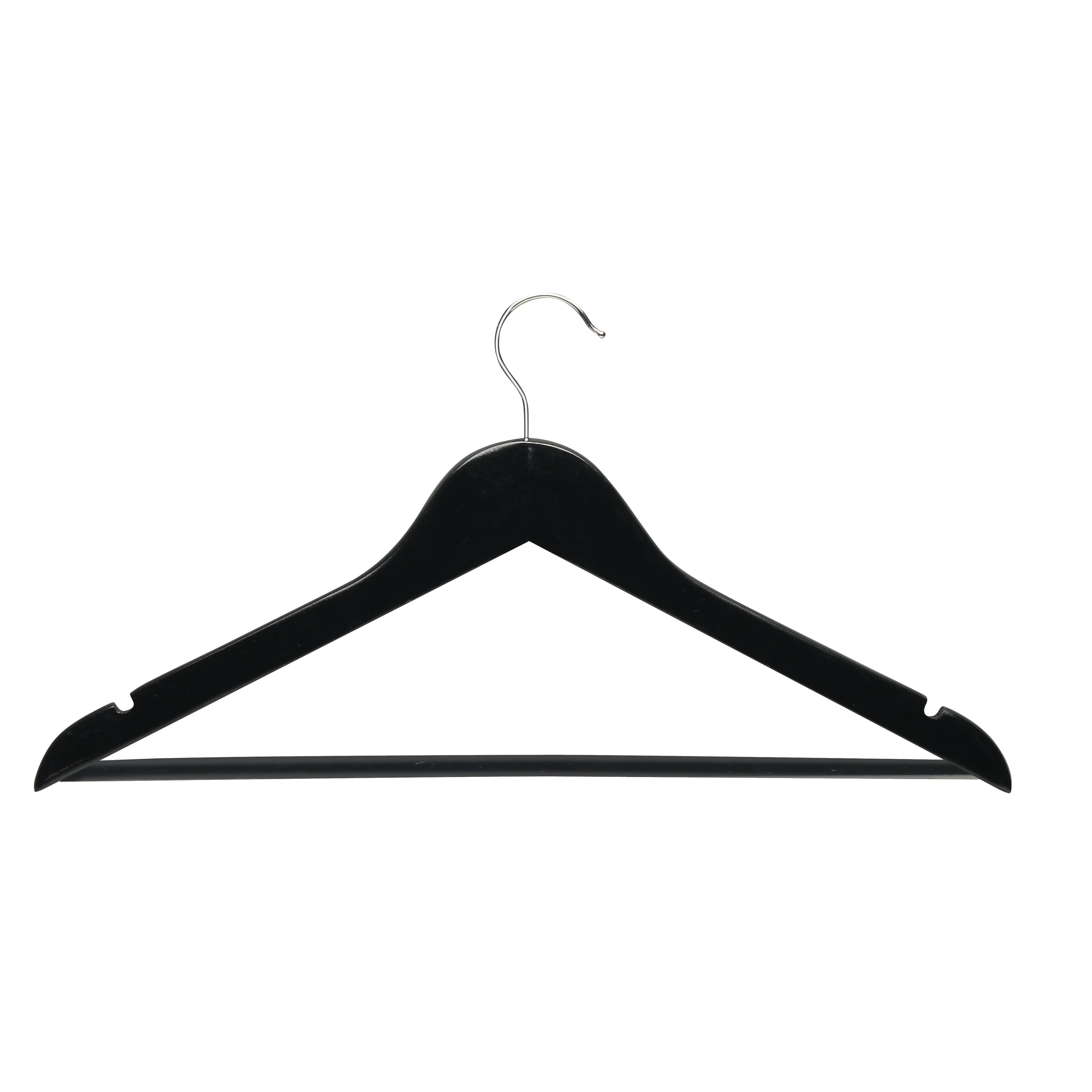Honey Can Do Wooden Clothing Hangers, 8 Pack, Black