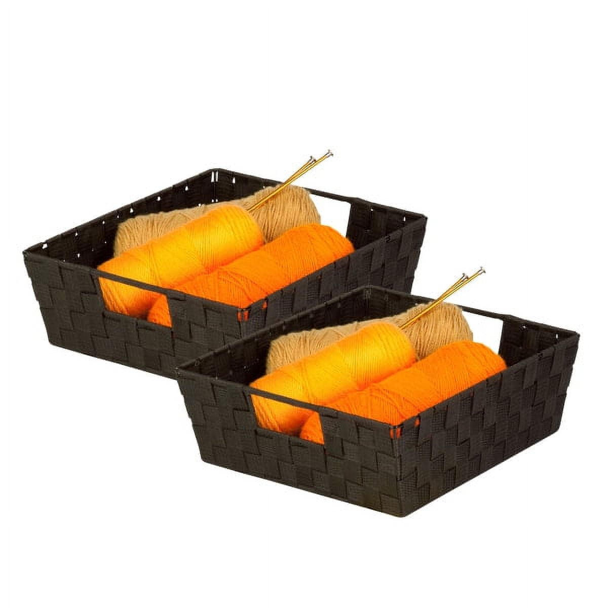 Honey Can Do Woven Basket with Handles, Multicolor (Pack of 2