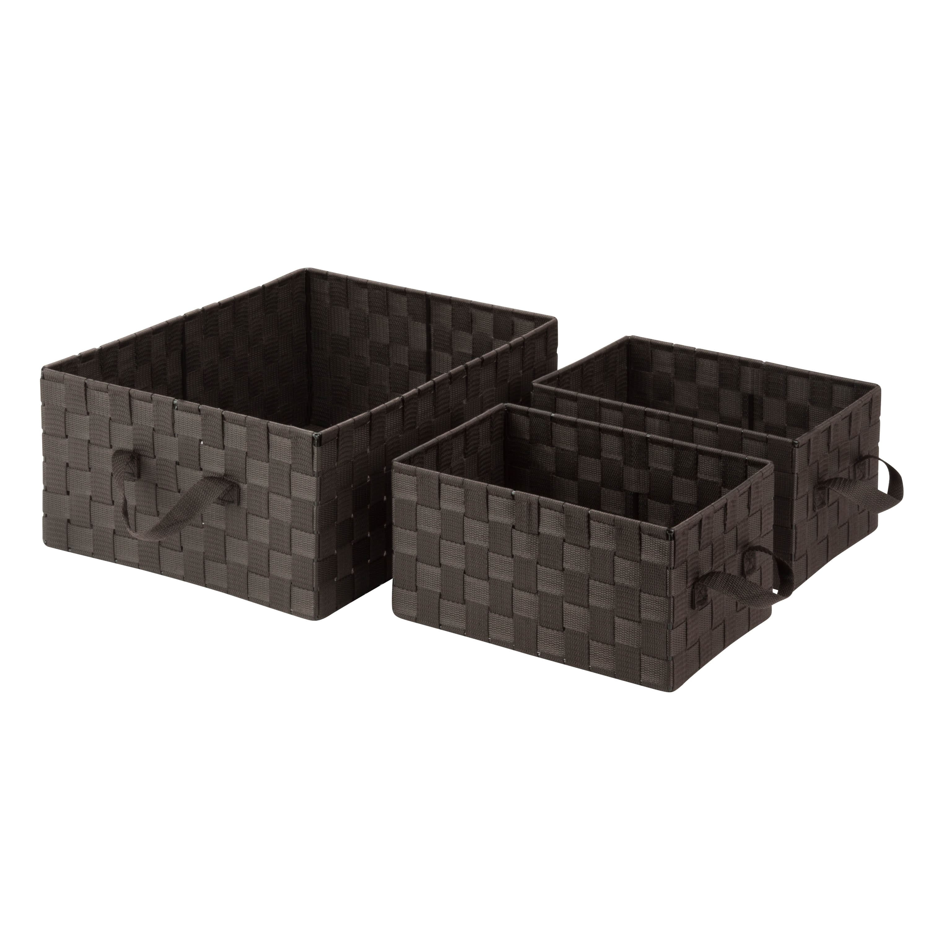 Honey Can Do Woven Storage Baskets, Espresso (Pack of 3)