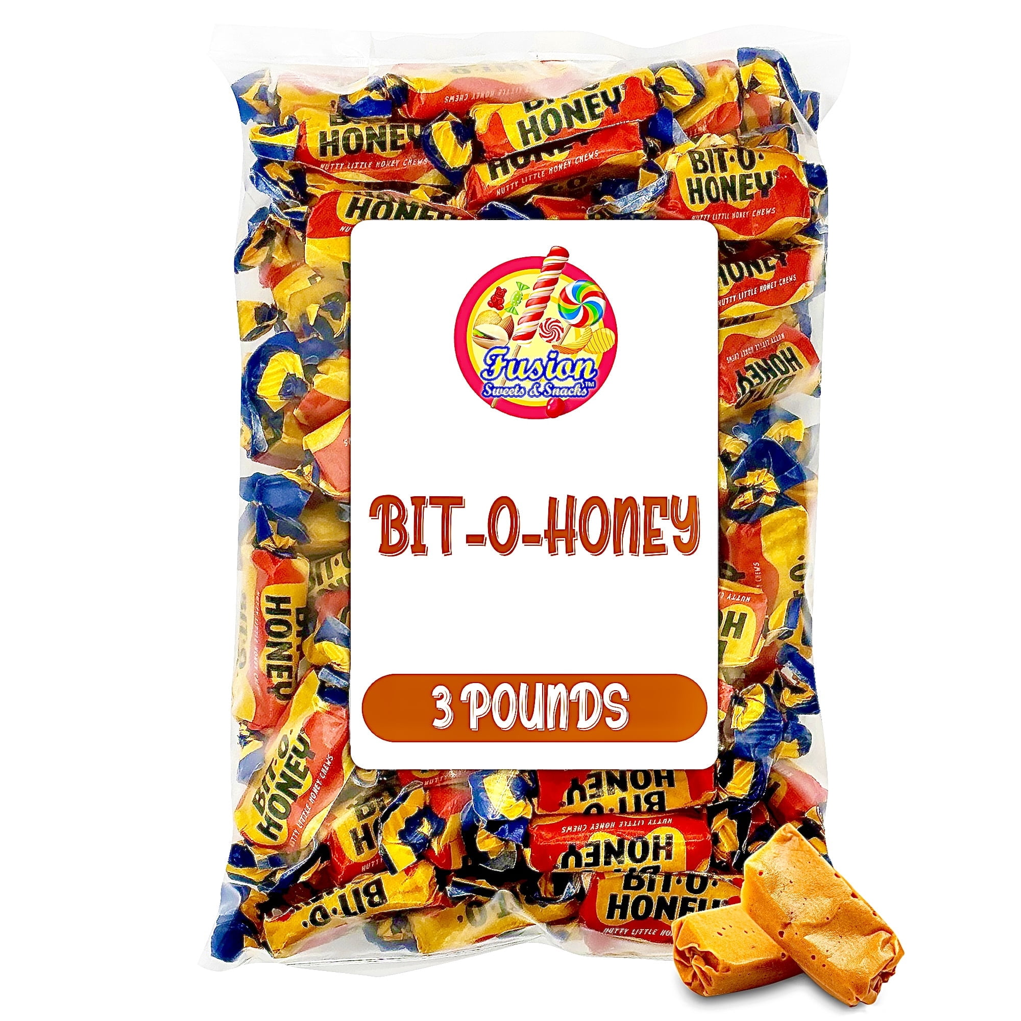 Bit O Honey Candy - 3 LB Bulk Bag - Individually Wrapped Retro Candy ...
