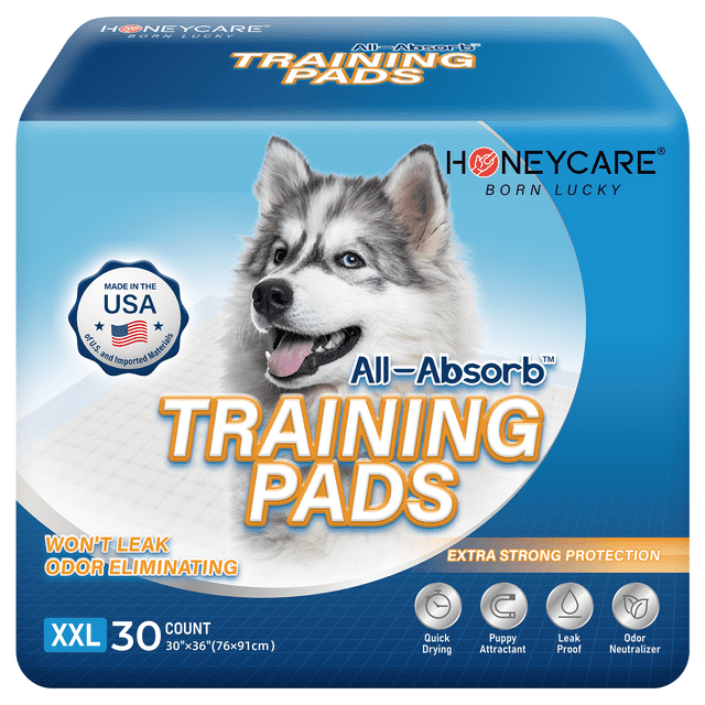 "Honey Care XXL 30""x36"" Dog and Puppy Training Pads, 30 Count, Ultra