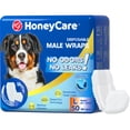 thumbnail image 1 of Honey Care All-Absorb A24 Super Absorbent, Breathable Male Dog Wraps, Blue, Large, 32 Count, 1 of 10