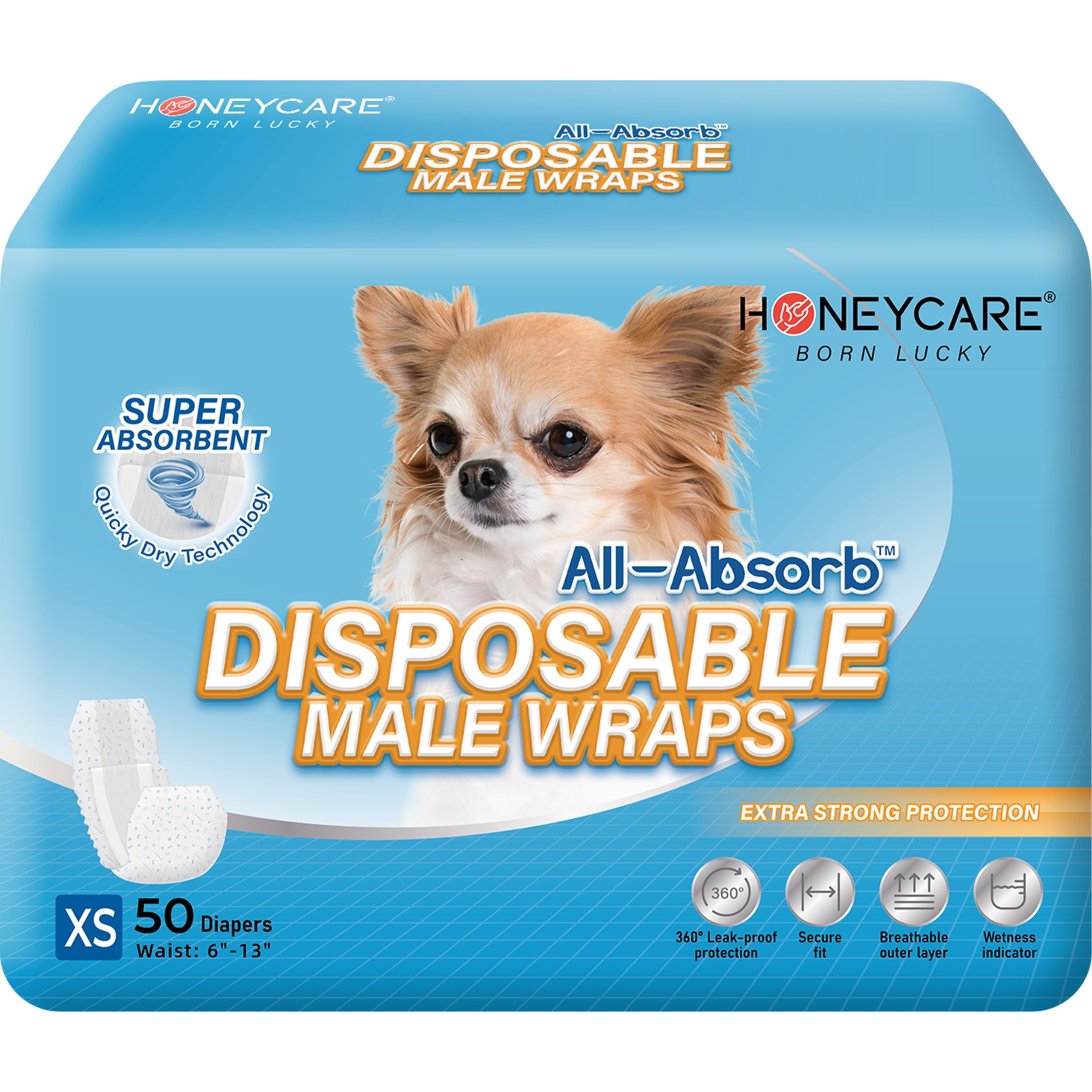 Honey Care All-Absorb, Small 44.5 x 59.6 cm, 120 Count, Dog and Puppy Training Pads, Ultra-Absorbent and Odor Removing, Leak-Proof 5-Layer Potty Training Pads with Quick-Drying Surface