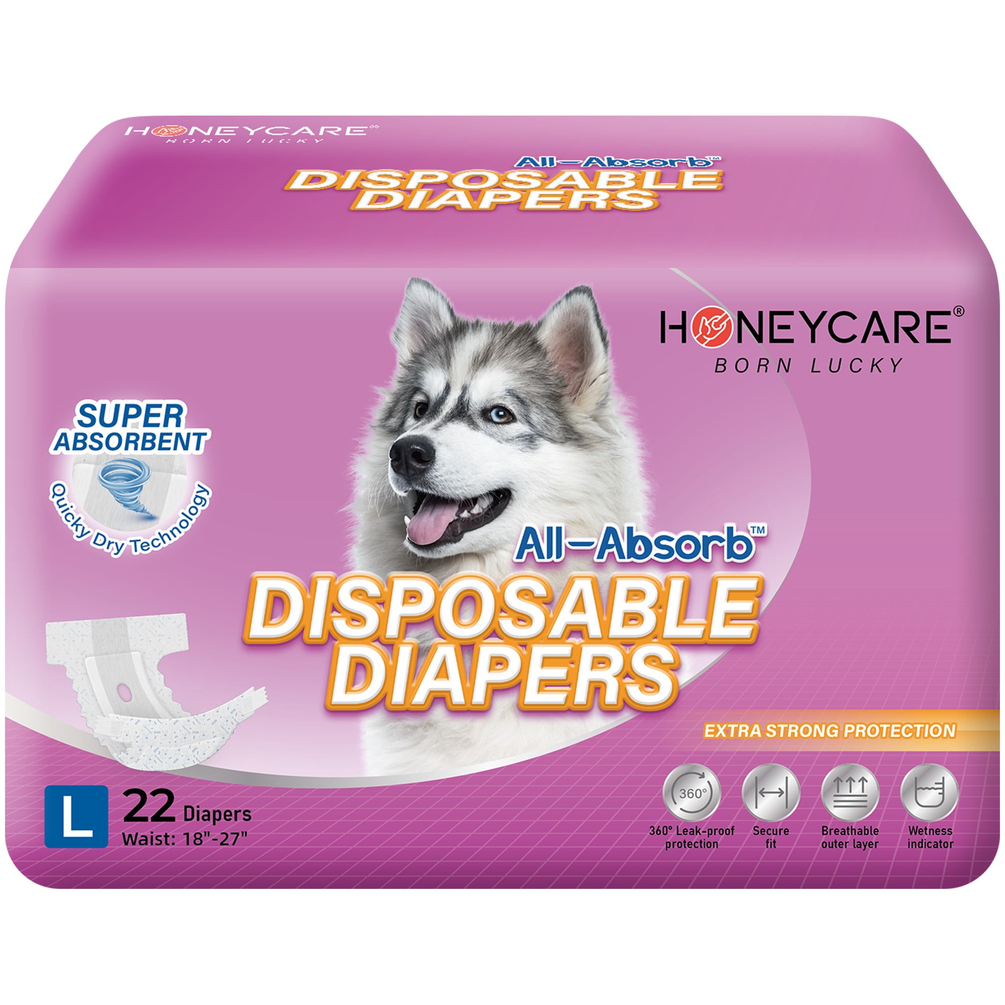 Honey Care All Absorb A29 Disposable Female Dog Diapers L Size 22 Count Super Absorbent Walmart Business Supplies