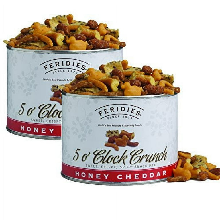 Honey Cheddar 5 O Clock Crunch Snack Mix 14oz Vacuum Sealed Tins Pack of 2 Walmart