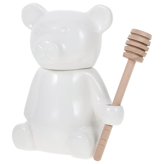 WHAMVOX 1 Set Bear Shaped Transparent Ceramic With Dipper Home Use