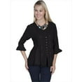 thumbnail image 1 of Honey Creek Ladies Sleeve Blouse - Black, Large, 1 of 1