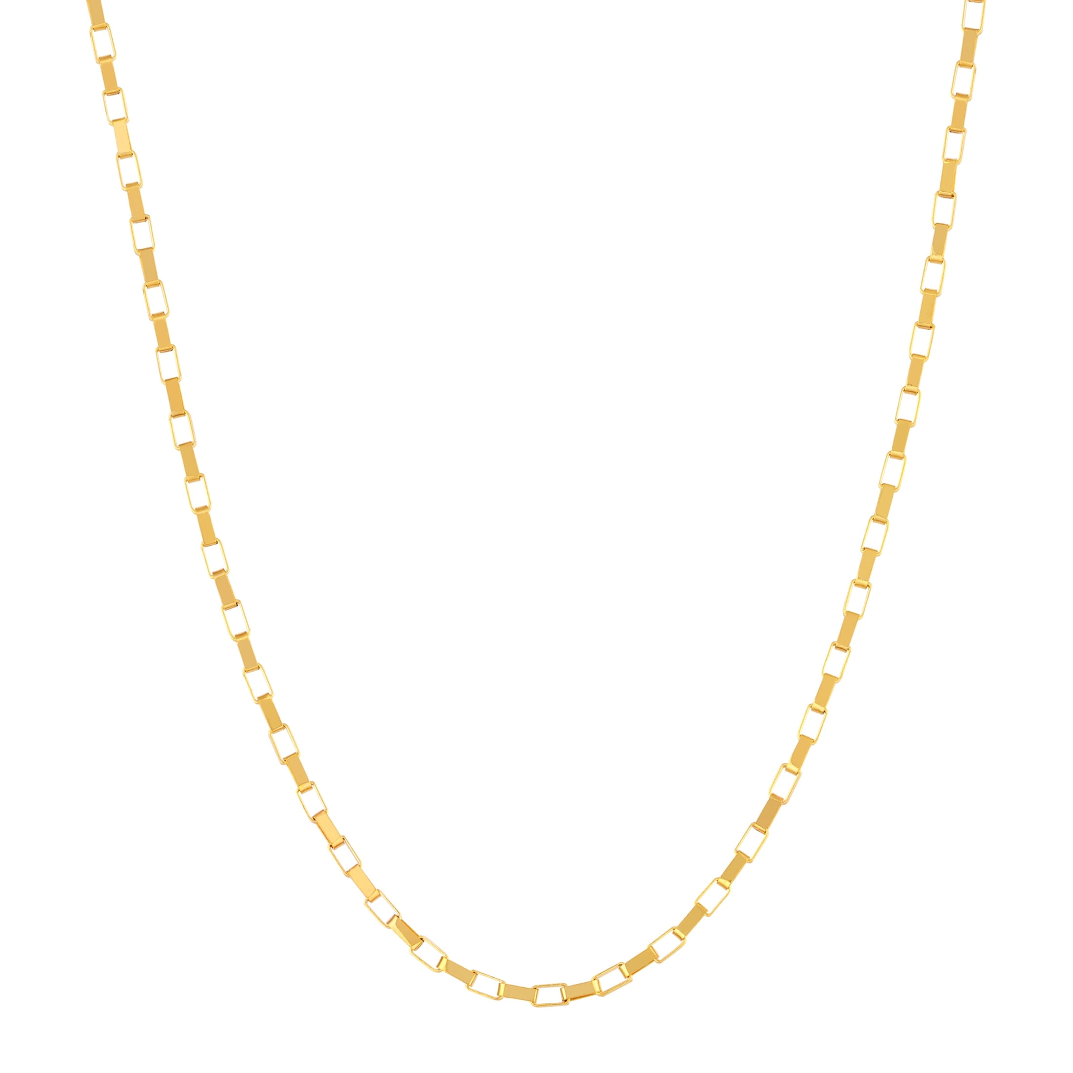 HONEY CRUSH Real 14K Yellow Gold Polished Long Box Chain (0.88mm, 20in)
