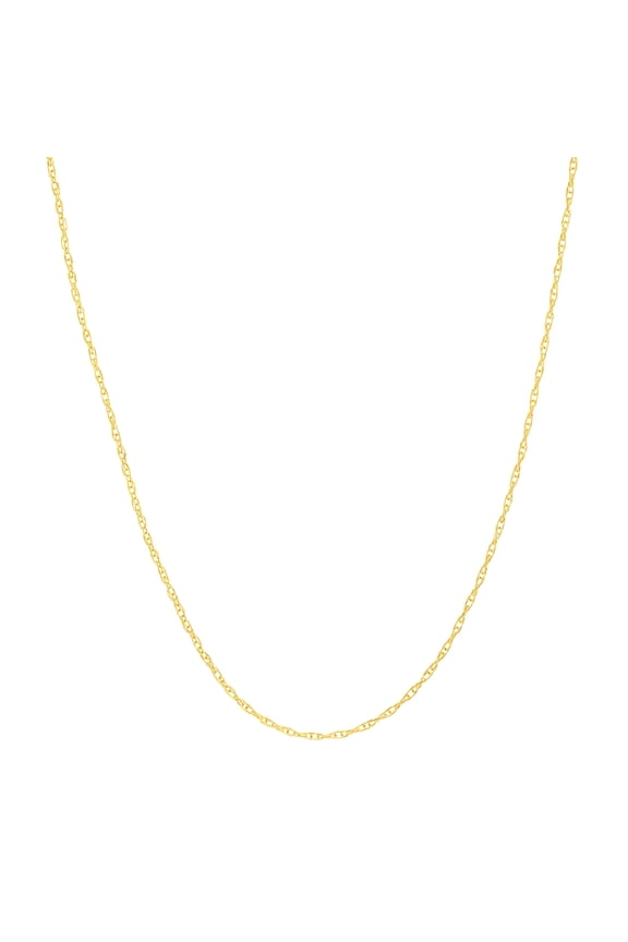Real 10K Yellow Gold Polished Pendant Rope Chain (0.65mm, 18in)