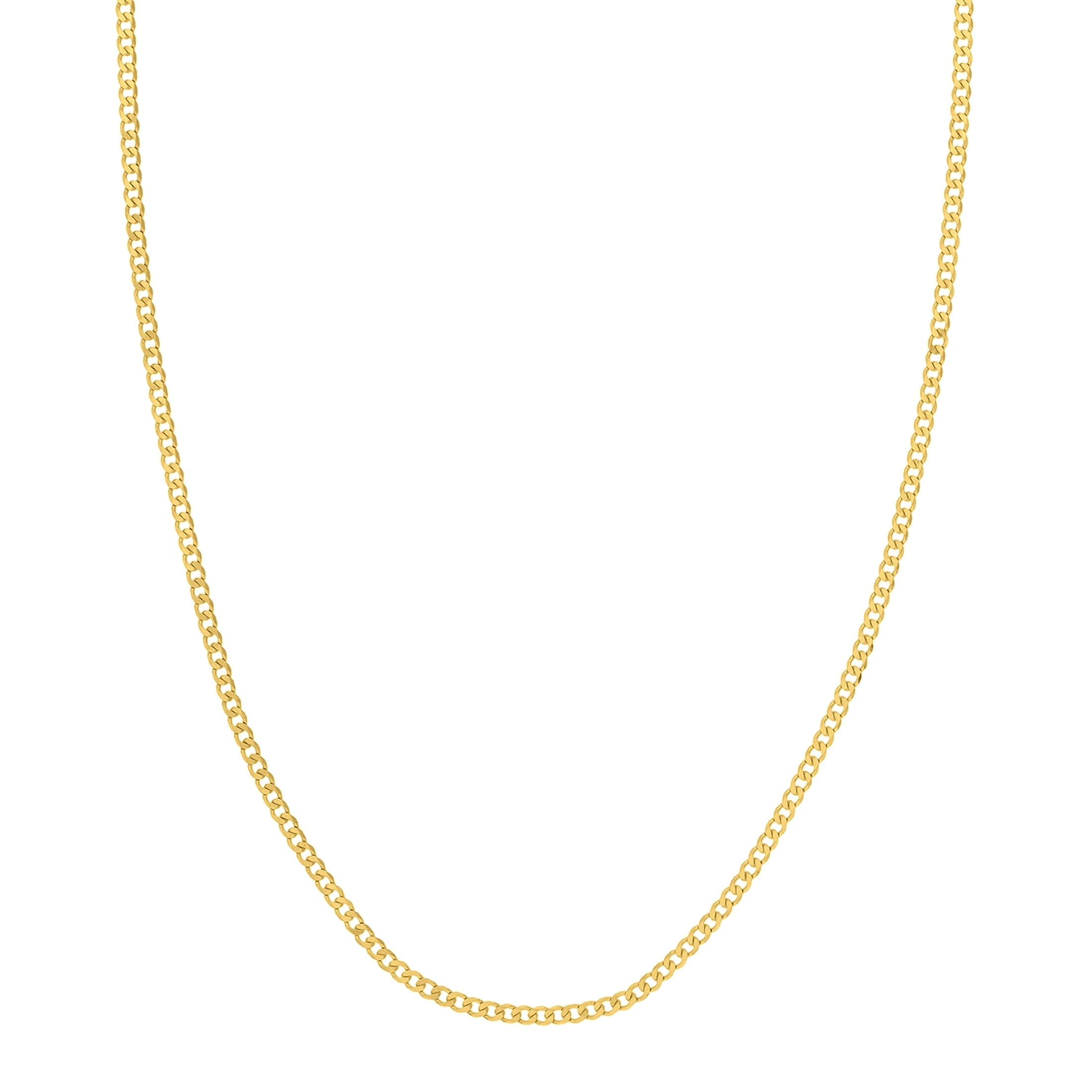 HONEY CRUSH Real 14K Yellow Gold Diamond Cut Open Curb Chain (2.7mm, 20in)