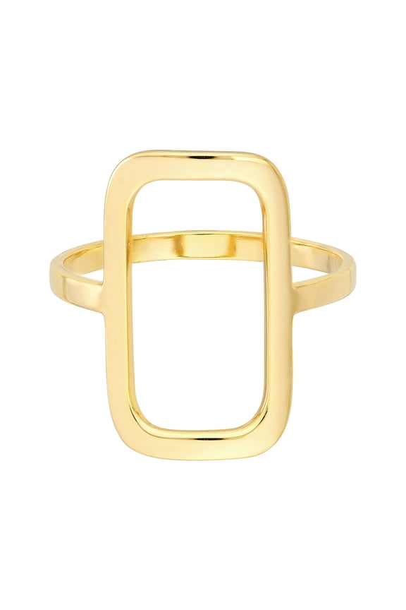 Real 14K Yellow Gold Polished Open Paper Clip Ring (19.45x1.8mm, Size 7)
