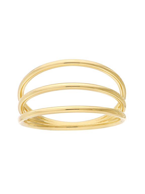 Real 14K Yellow Gold Polished Triple Wire Ring (8.5x1.35mm, Size 7)