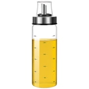 Honey Dispenser Glass Bottle 10.1 fl oz / 300 ml, Maple Syrup Dispenser with No-Drip Stainless Steel Spout, Transparent Measuring Oil Vinegar Container for Kitchen Cooking and Parties