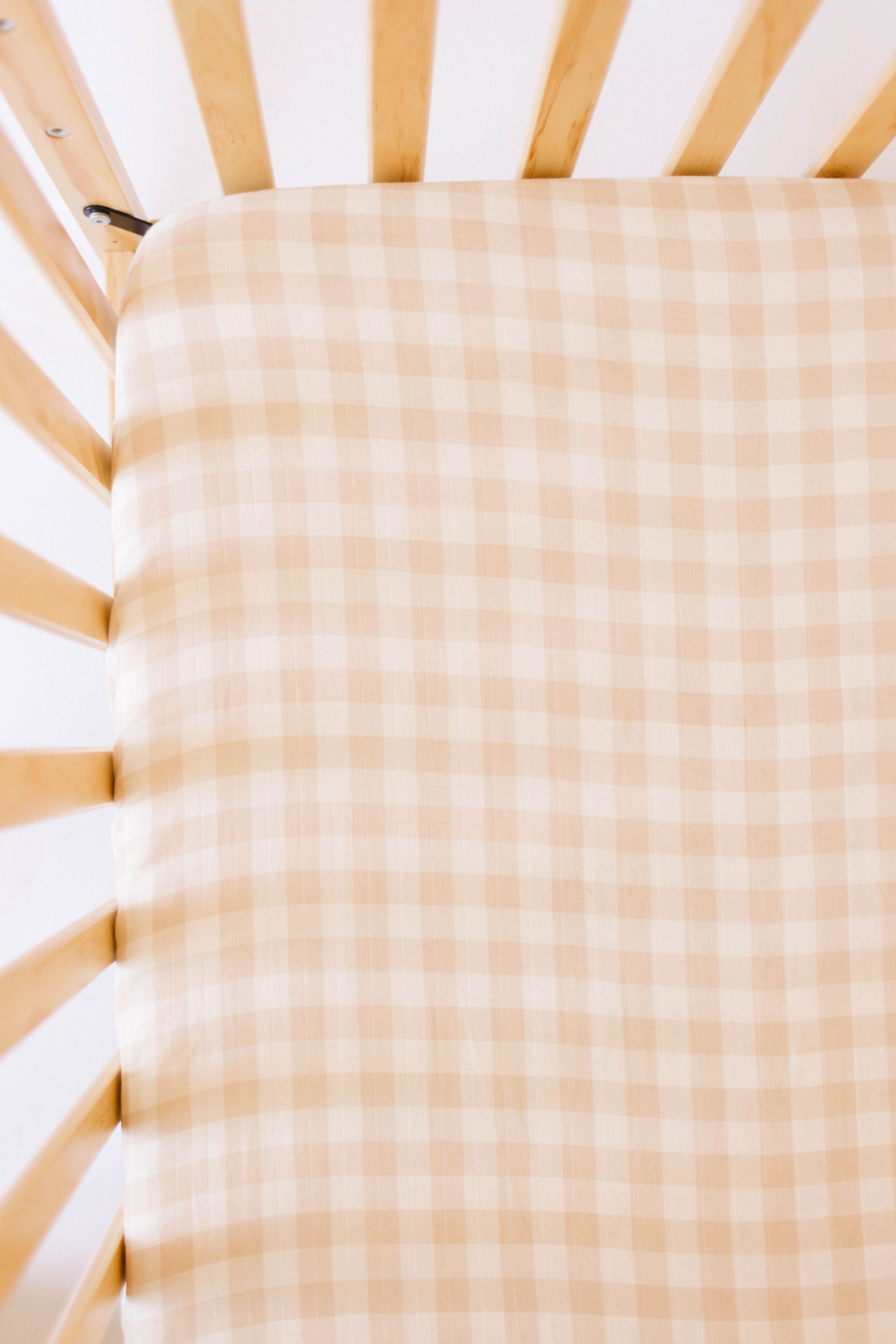 Honey Gingham Bamboo Crib Sheet